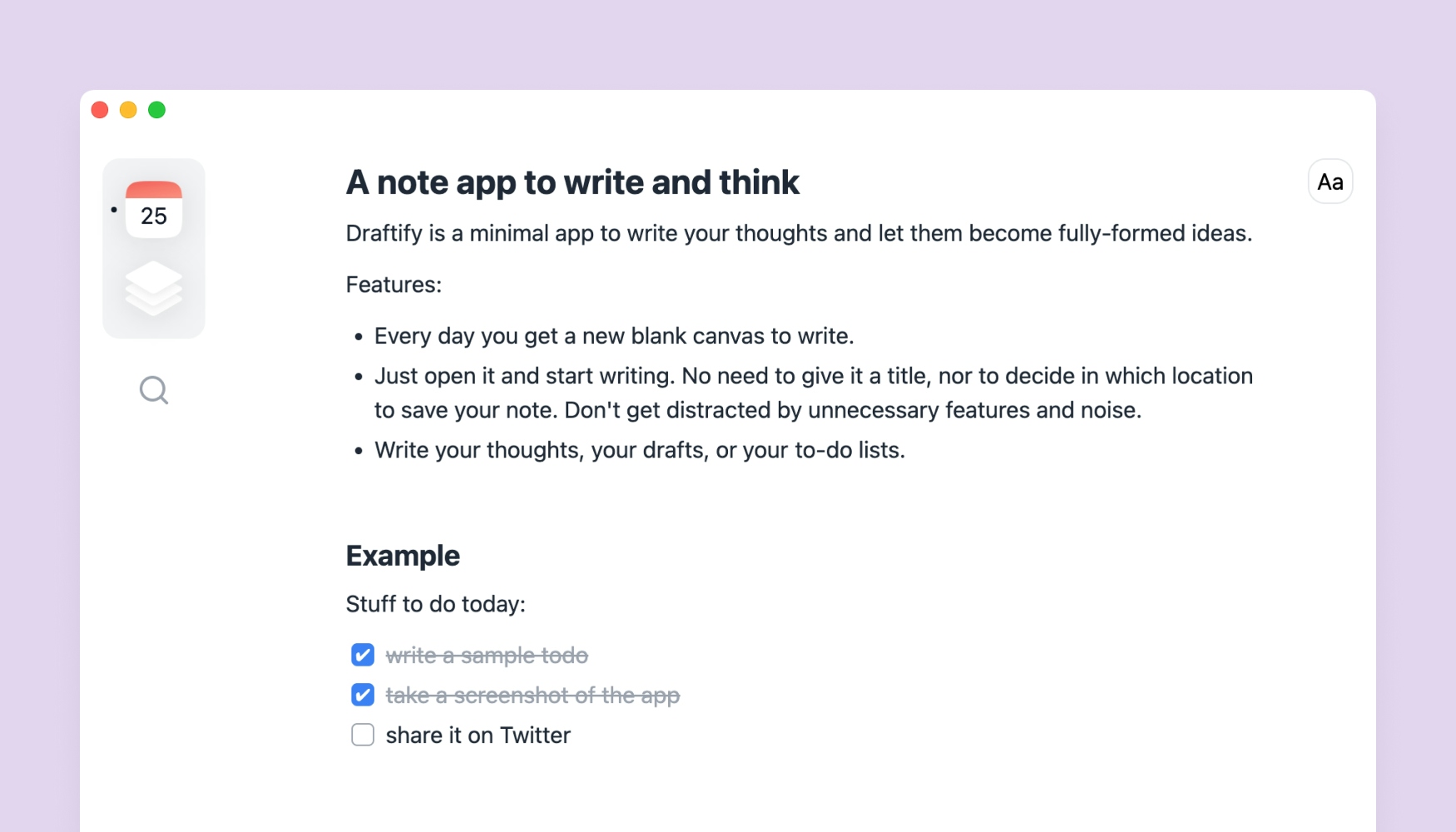 Draftify App: Mindful Writing and Thinking Note App