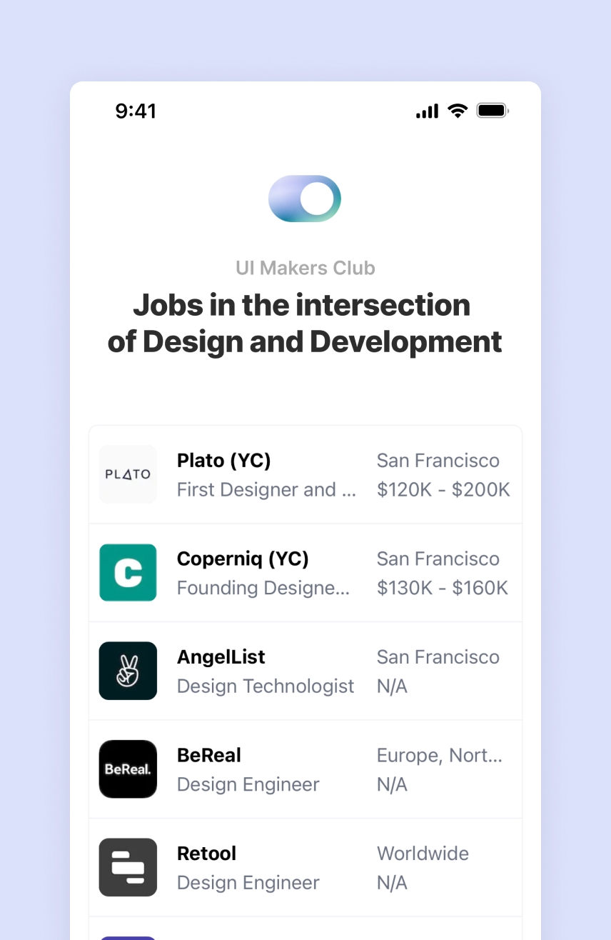 UI Makers Club: Job Platform for Design Engineers